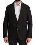Dolce & Gabbana Black Cotton Single Breasted Blazer Jacket - Eljoys Fashion 