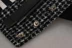 Dolce & Gabbana Black Houndstooth Polyester Bomber Jacket Dolce & Gabbana