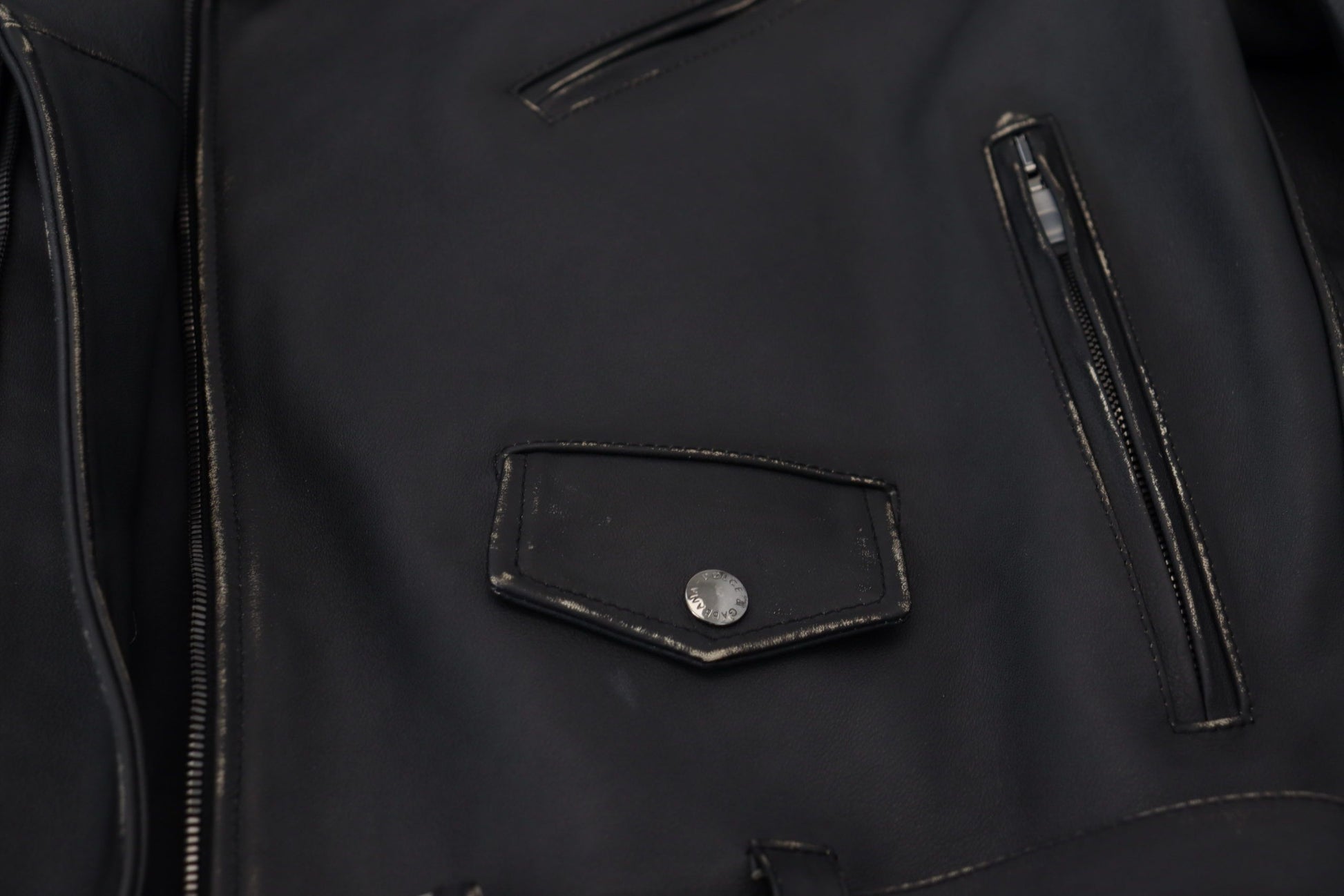 Dolce & Gabbana Black Leather Biker Coat Zipper Jacket Dolce & Gabbana
