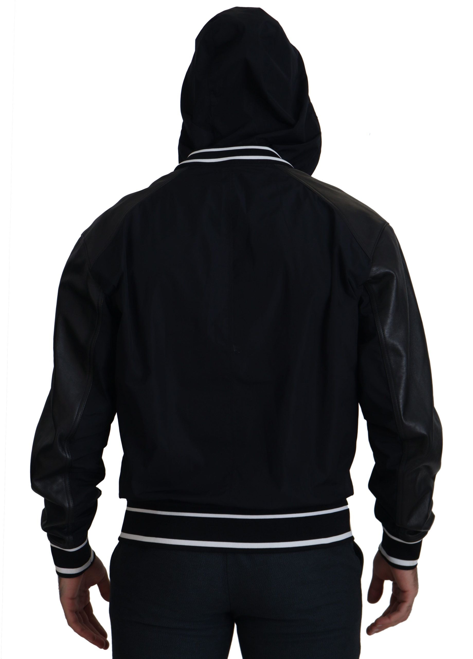 Dolce & Gabbana Black Polyester Hooded Blouson Coat Jacket Dolce & Gabbana