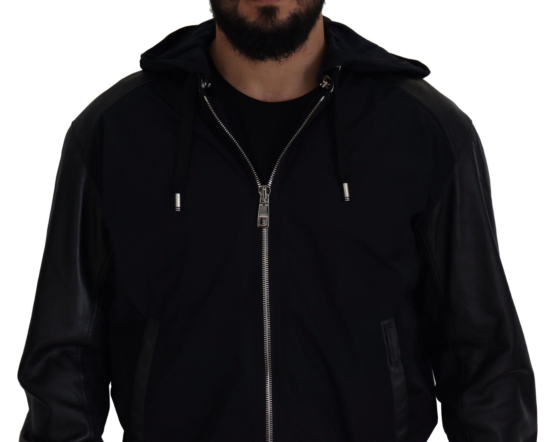 Dolce & Gabbana Black Polyester Hooded Blouson Coat Jacket Dolce & Gabbana
