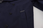 Dolce & Gabbana Blue Hooded Double Breasted Coat Jacket - Eljoys Fashion 