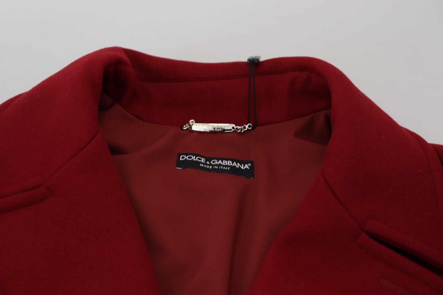 Dolce & Gabbana Red Wool Double Breasted Coat Jacket Dolce & Gabbana