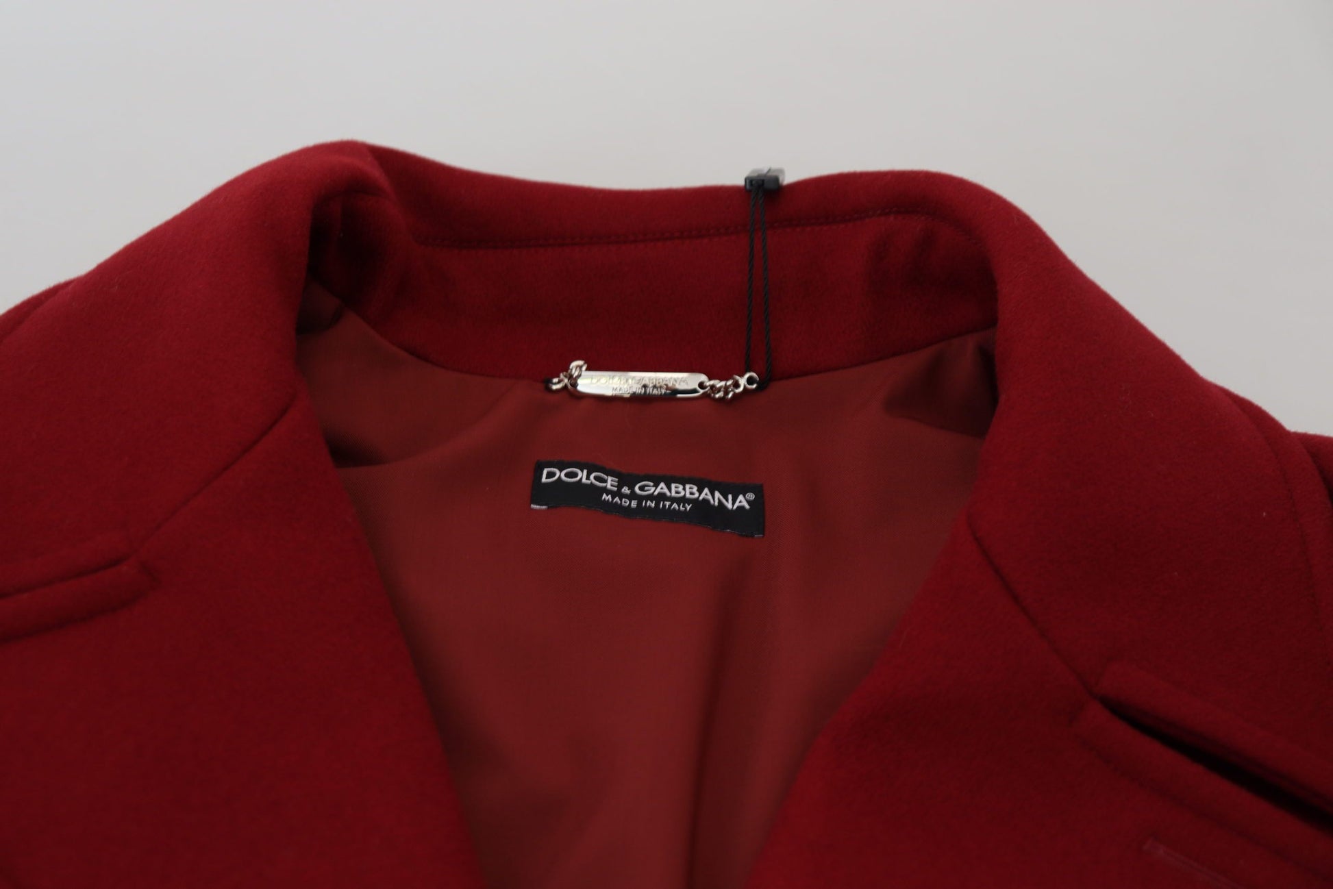 Dolce & Gabbana Red Wool Double Breasted Coat Jacket Dolce & Gabbana