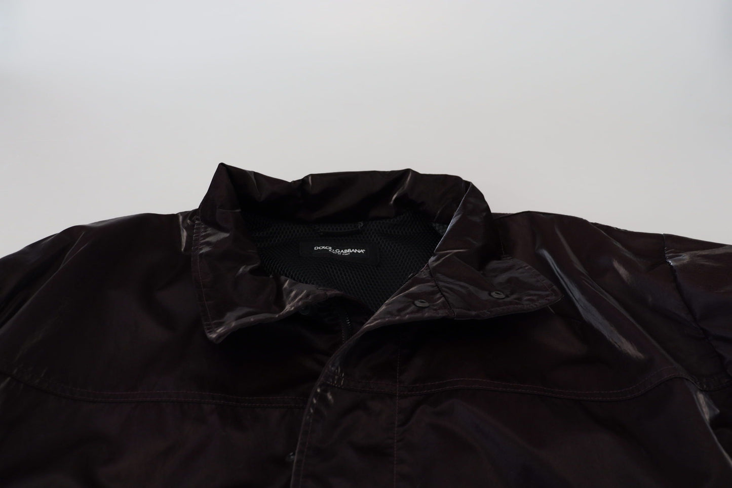 Dolce & Gabbana Bordeaux Nylon Collared Men Coat Jacket Dolce & Gabbana