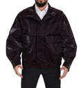 Dolce & Gabbana Bordeaux Nylon Collared Men Coat Jacket - Eljoys Fashion 