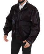 Dolce & Gabbana Bordeaux Nylon Collared Men Coat Jacket - Eljoys Fashion 