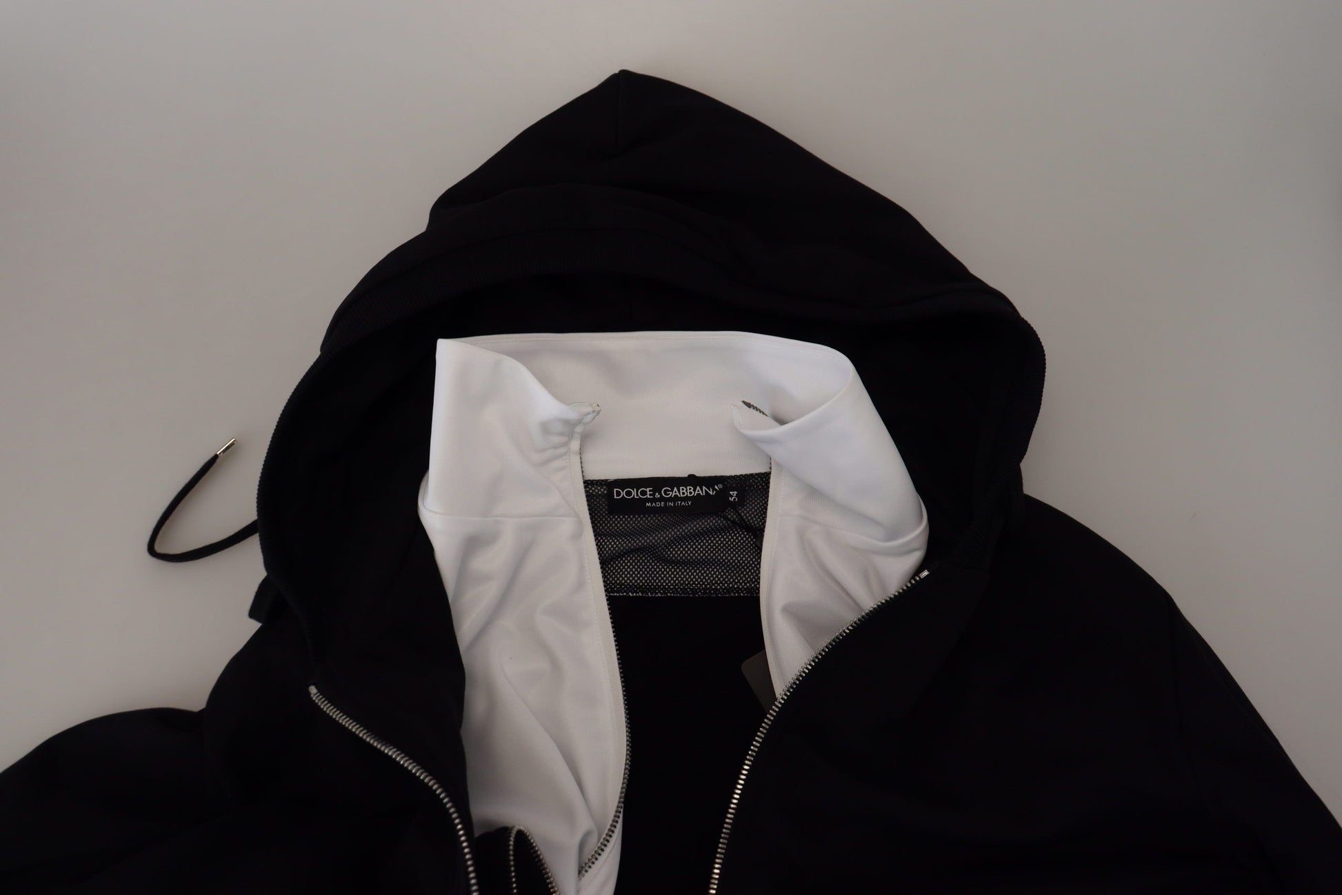 Dolce & Gabbana Black Polyester Hooded Full Zip Jacket Dolce & Gabbana