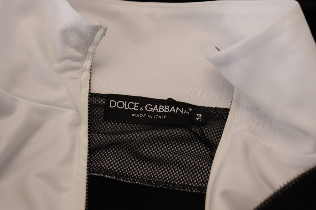 Dolce & Gabbana Black Polyester Hooded Full Zip Jacket - Eljoys Fashion 