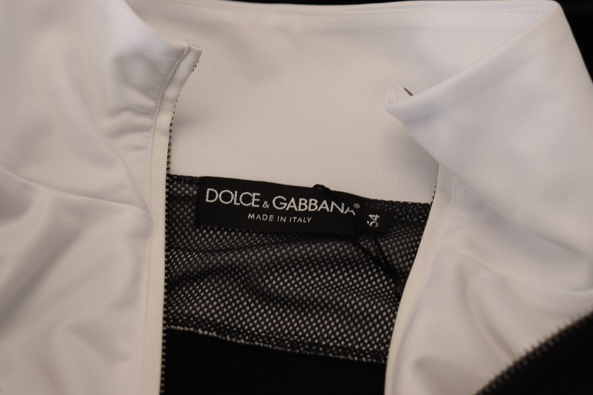 Dolce & Gabbana Black Polyester Hooded Full Zip Jacket - Eljoys Fashion 