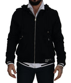 Dolce & Gabbana Black Polyester Hooded Full Zip Jacket - Eljoys Fashion 