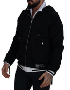 Dolce & Gabbana Black Polyester Hooded Full Zip Jacket - Eljoys Fashion 