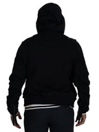 Dolce & Gabbana Black Polyester Hooded Full Zip Jacket - Eljoys Fashion 