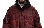 Dolce & Gabbana Bordeaux Cotton Hooded Full Zip Jacket - Eljoys Fashion 