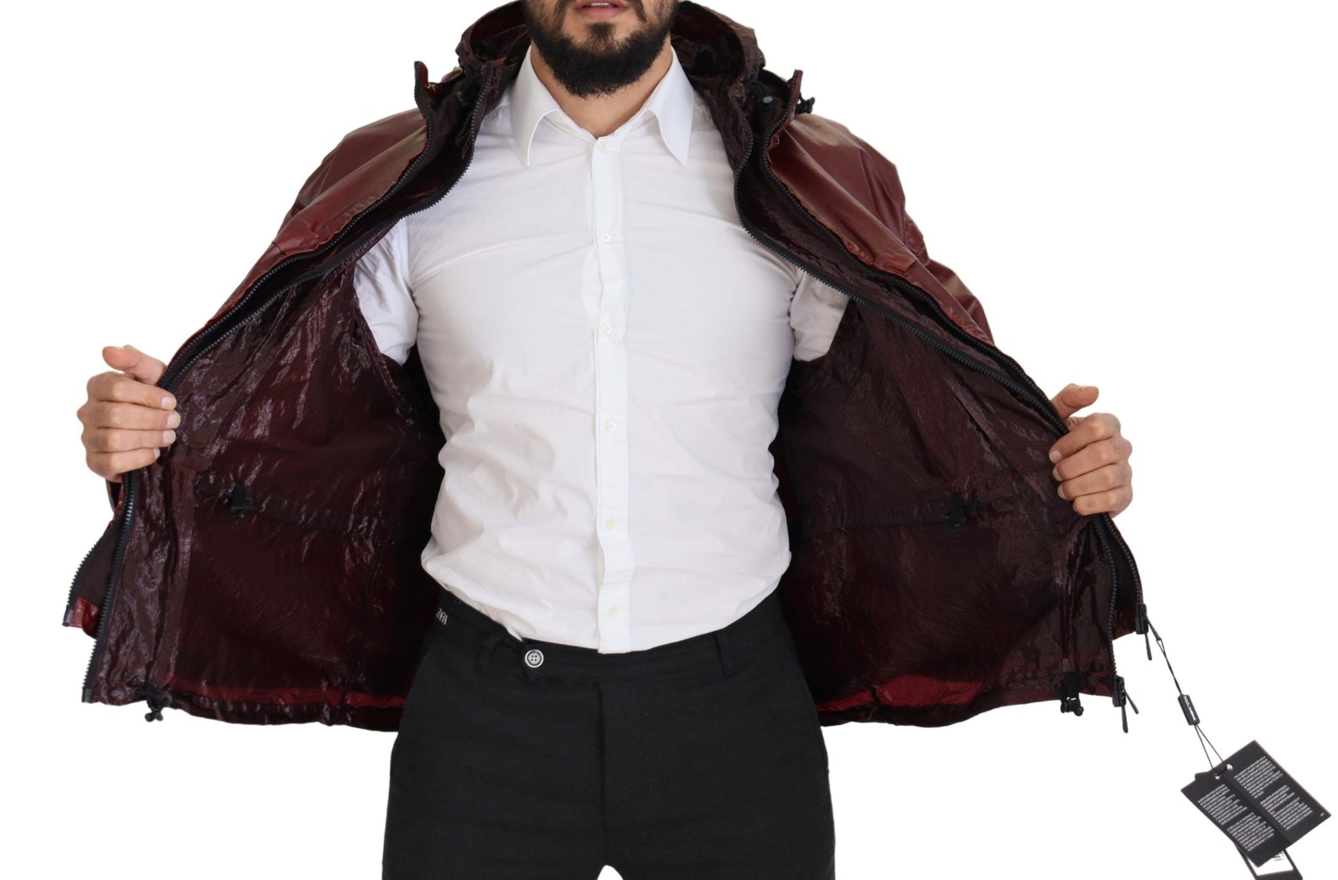Dolce & Gabbana Bordeaux Cotton Hooded Full Zip Jacket Dolce & Gabbana