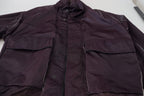 Dolce & Gabbana purple nylon biker coat with a collared design and front zipper, stylish outerwear for a bold fashion statement.