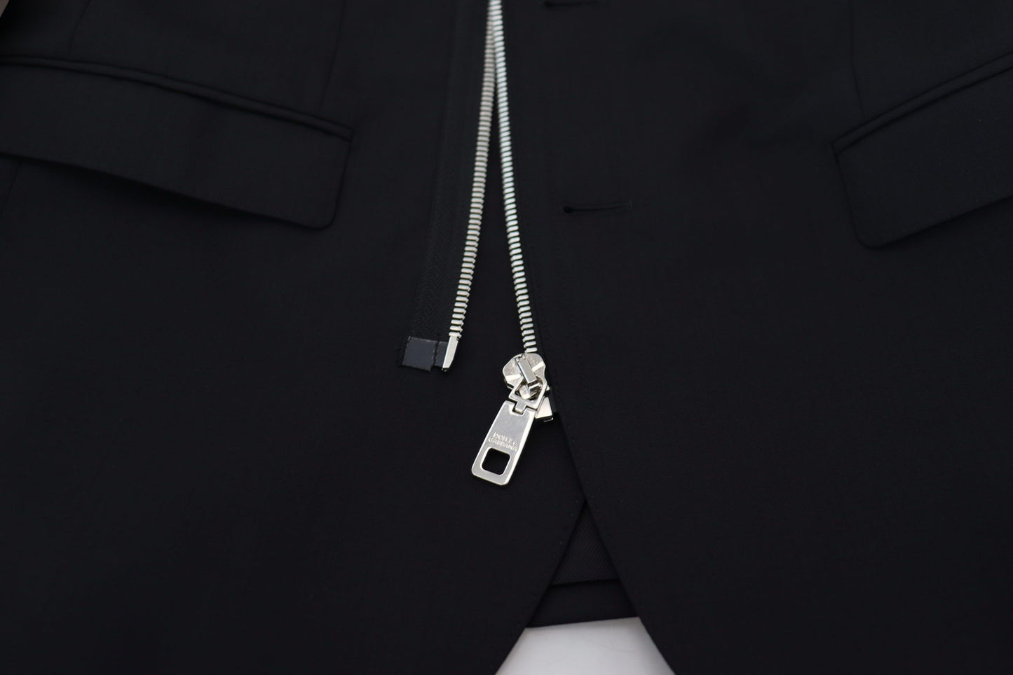 Dolce & Gabbana Black Wool Full Zip Long Sleeves Jacket Dolce & Gabbana