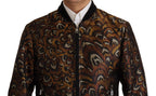Dolce & Gabbana Brown Feather Full Zip Blouson Jacket - Eljoys Fashion 