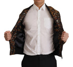 Dolce & Gabbana Brown Feather Full Zip Blouson Jacket - Eljoys Fashion 