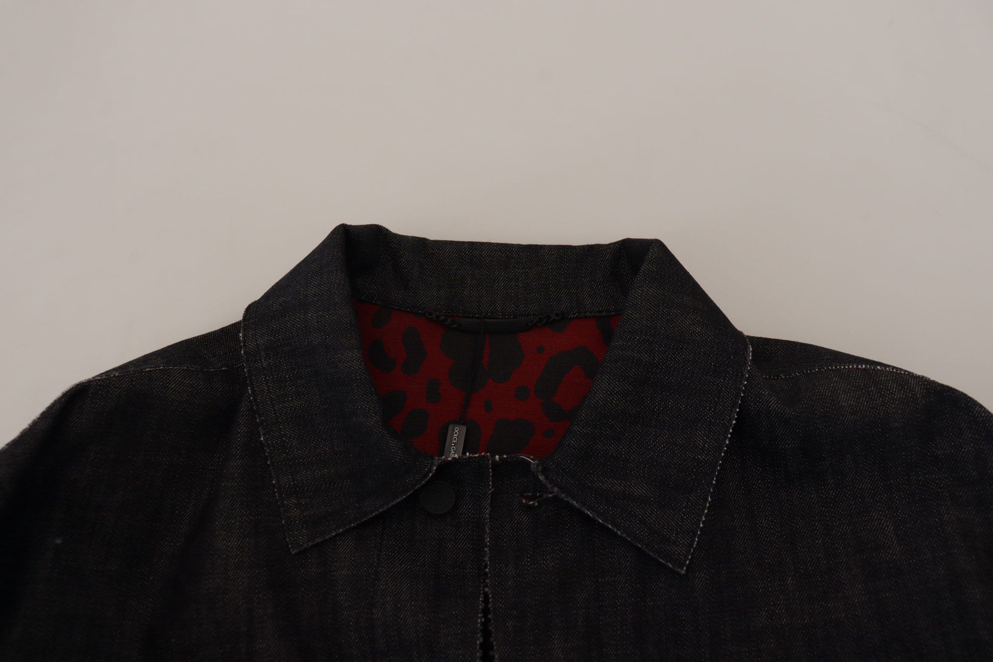 Dolce & Gabbana Black Cotton Full Button Denim Jacket Dolce & Gabbana