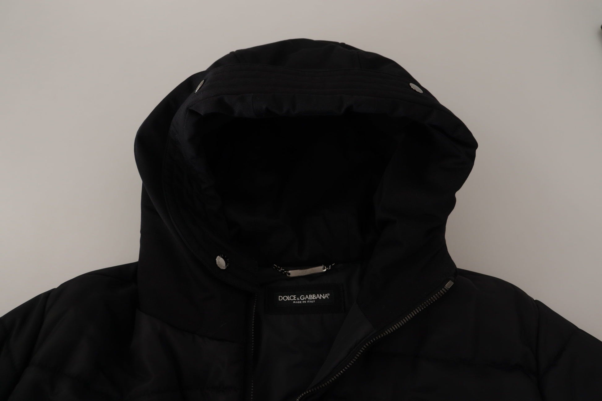 Dolce & Gabbana Black Nylon Hooded Parka Coat Winter Jacket Dolce & Gabbana
