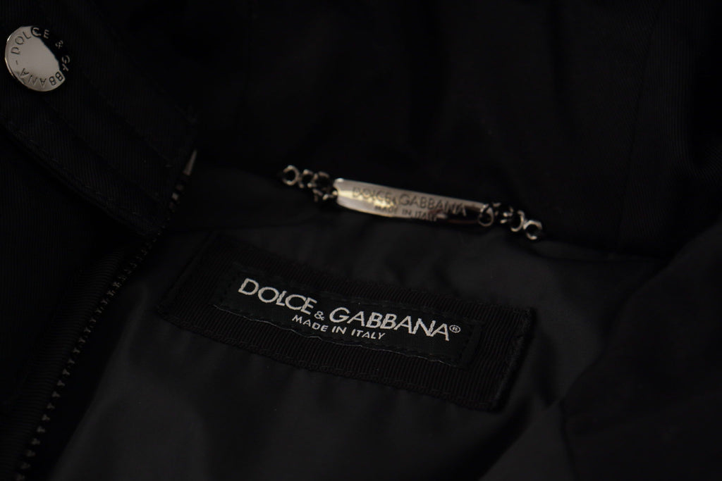 Dolce & Gabbana Black Nylon Hooded Parka Coat Winter Jacket - Eljoys Fashion 
