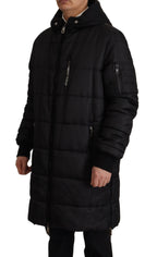 Dolce & Gabbana Black Nylon Hooded Parka Coat Winter Jacket - Eljoys Fashion 