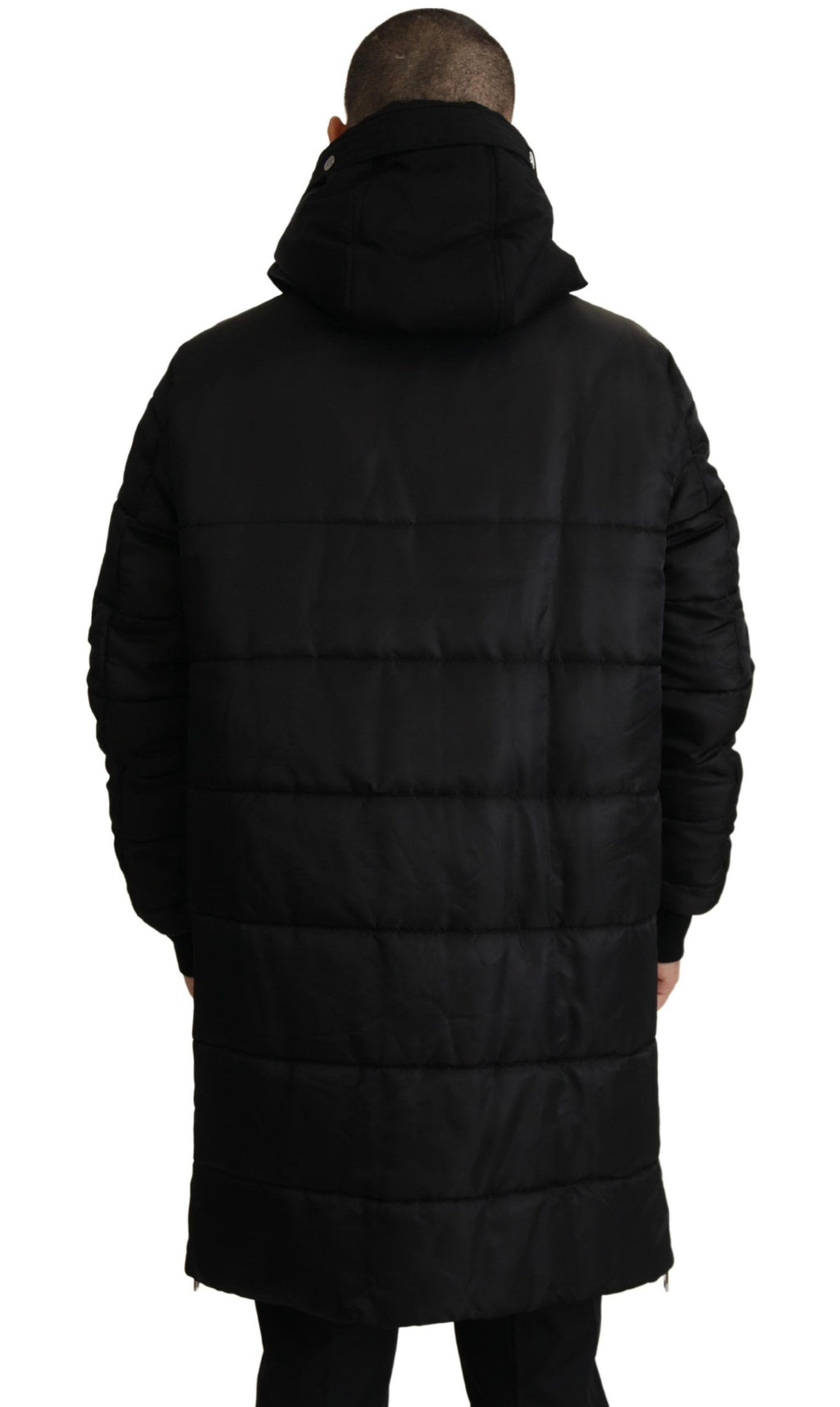 Dolce & Gabbana Black Nylon Hooded Parka Coat Winter Jacket - Eljoys Fashion 