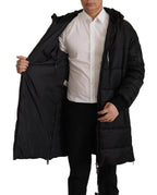 Dolce & Gabbana Black Nylon Hooded Parka Coat Winter Jacket - Eljoys Fashion 
