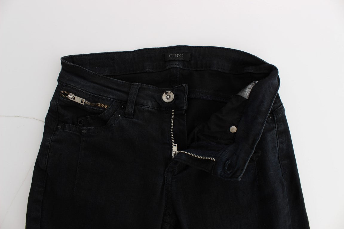 Costume National Black Cotton Slim Fit Denim Jeans Costume National