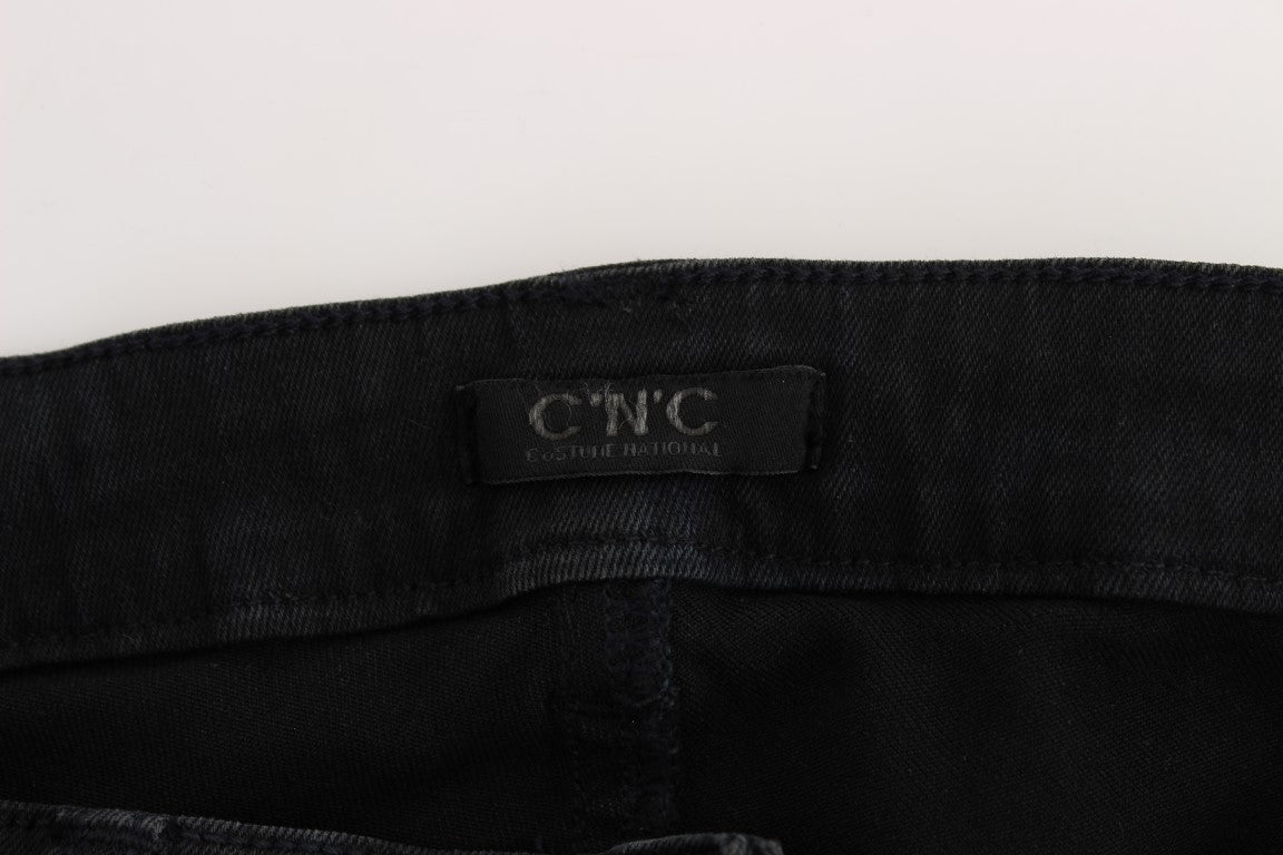 Costume National Black Cotton Slim Fit Denim Jeans Costume National