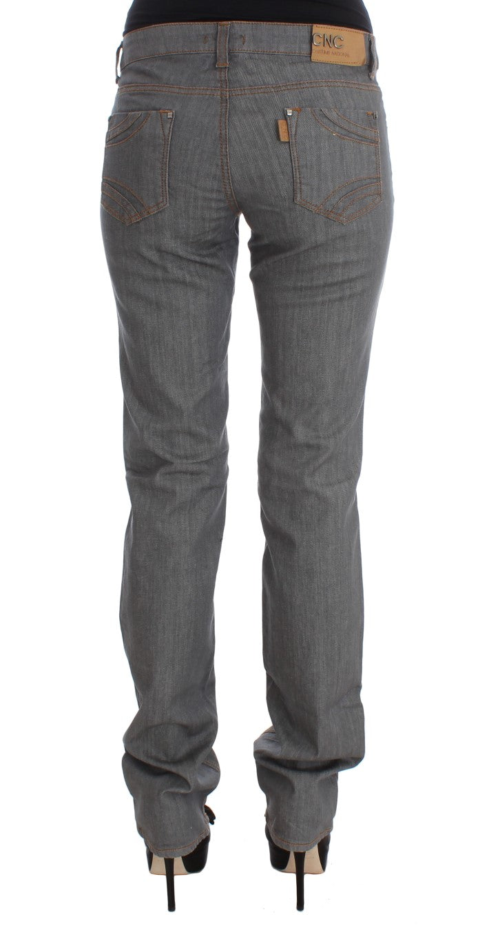 Costume National Gray Cotton Regular Fit Denim Jeans Costume National