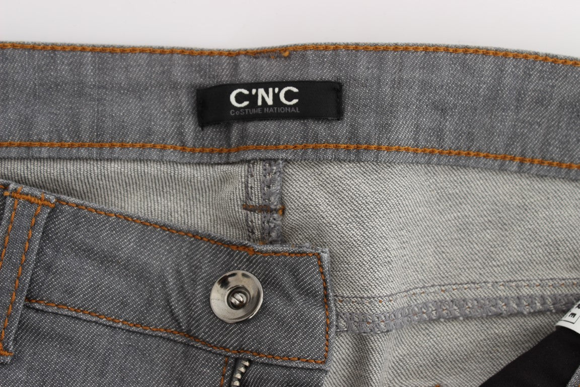 Costume National Gray Cotton Regular Fit Denim Jeans Costume National