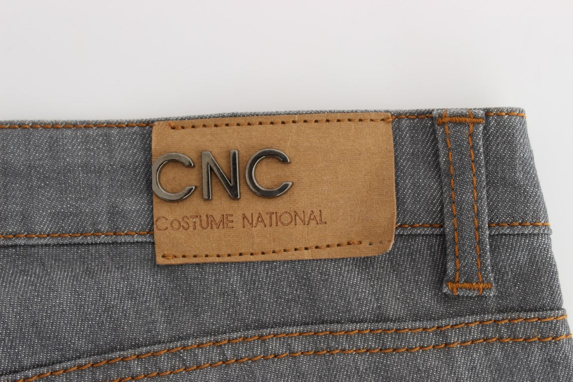 Costume National Gray Cotton Regular Fit Denim Jeans Costume National