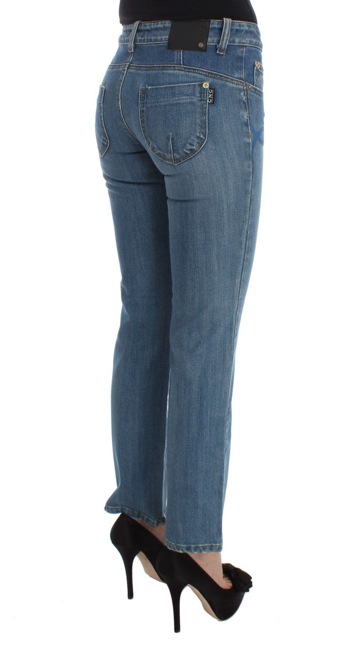 Costume National Blue Cotton Slim Fit Cropped Jeans Costume National