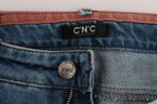 Costume National Blue Cotton Slim Fit Cropped Jeans