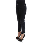 Costume National Black Cotton Slim Fit Cropped Jeans