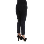 Costume National Black Cotton Slim Fit Cropped Jeans