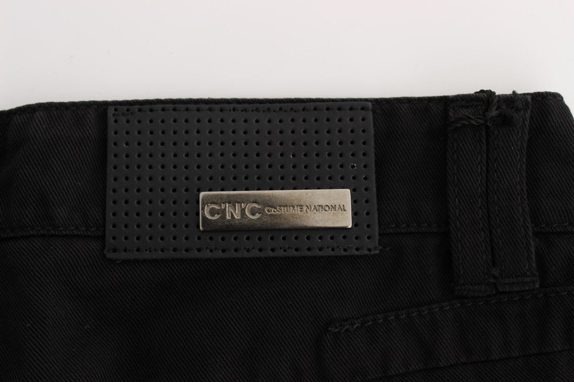 Costume National Black Cotton Slim Fit Bootcut Jeans Costume National