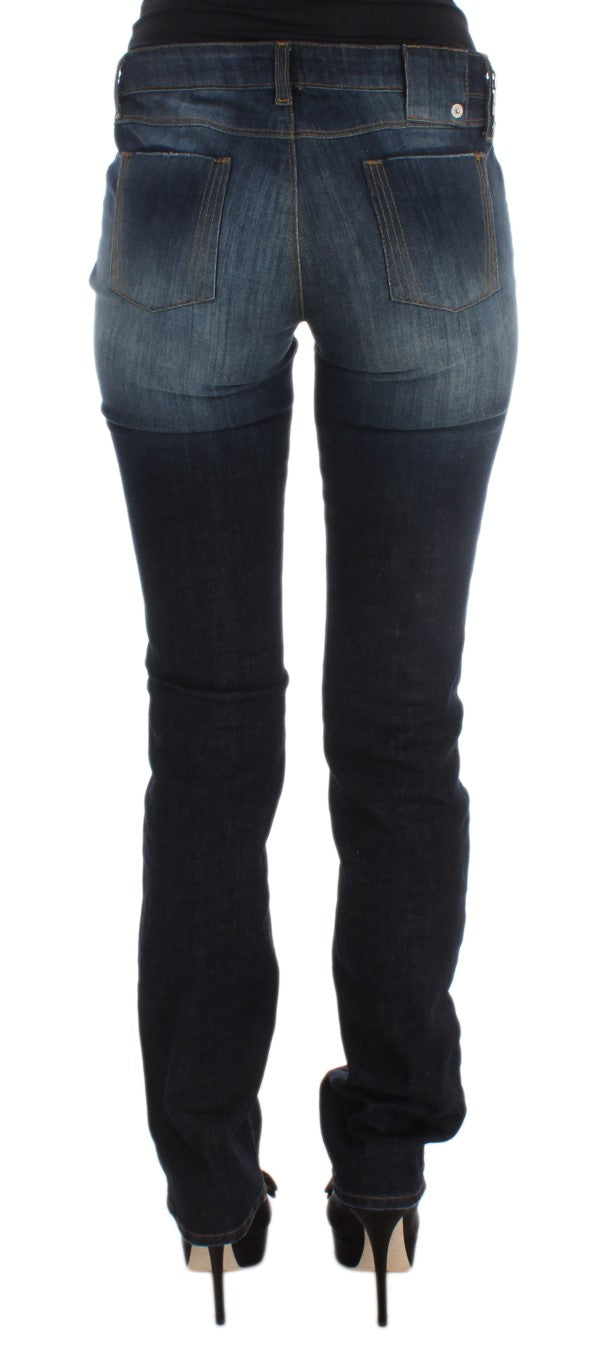 Costume National Blue Cotton Slim Fit Bootcut Jeans Costume National