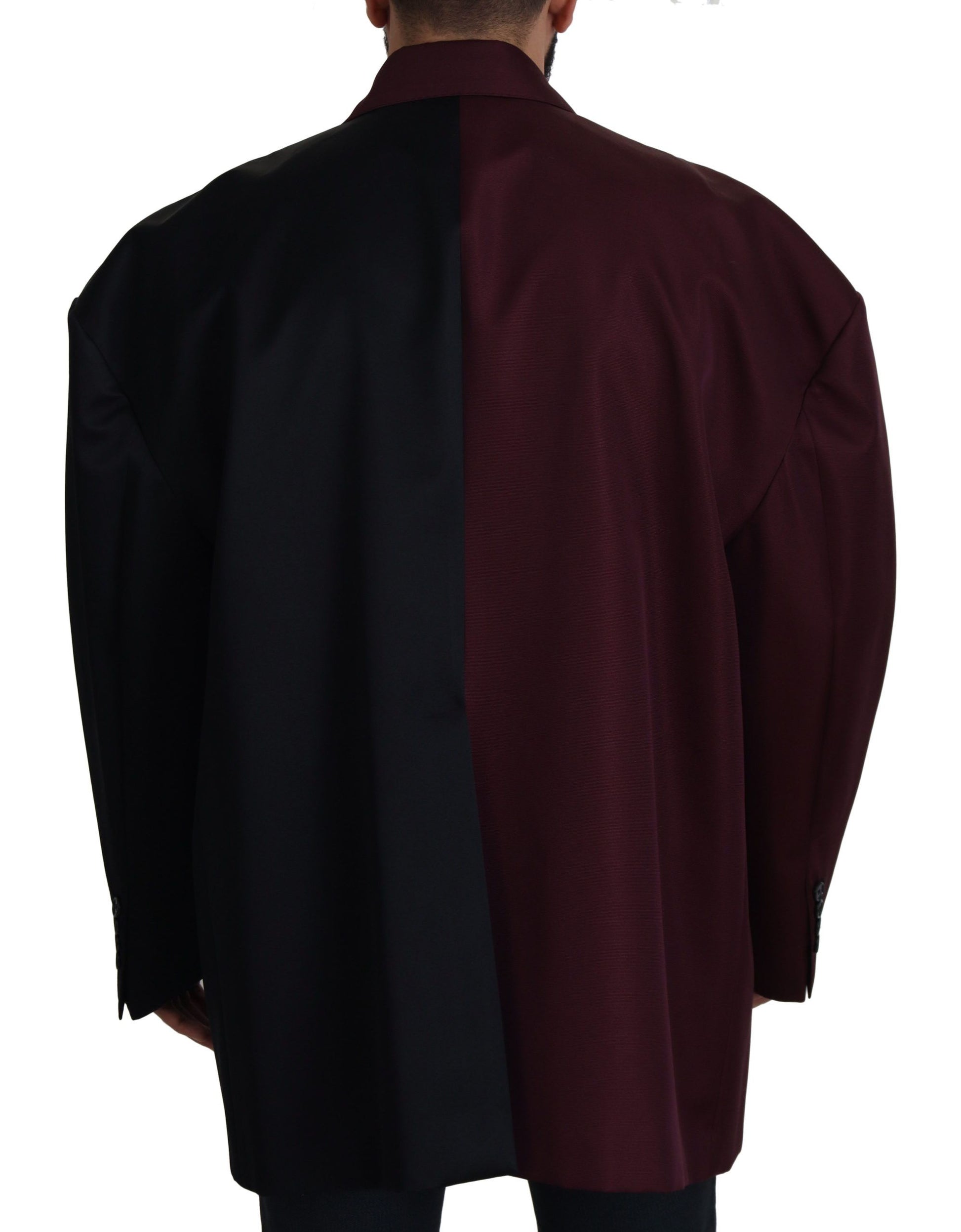 Dolce & Gabbana Bordeaux Polyester Double Breasted Jacket Dolce & Gabbana