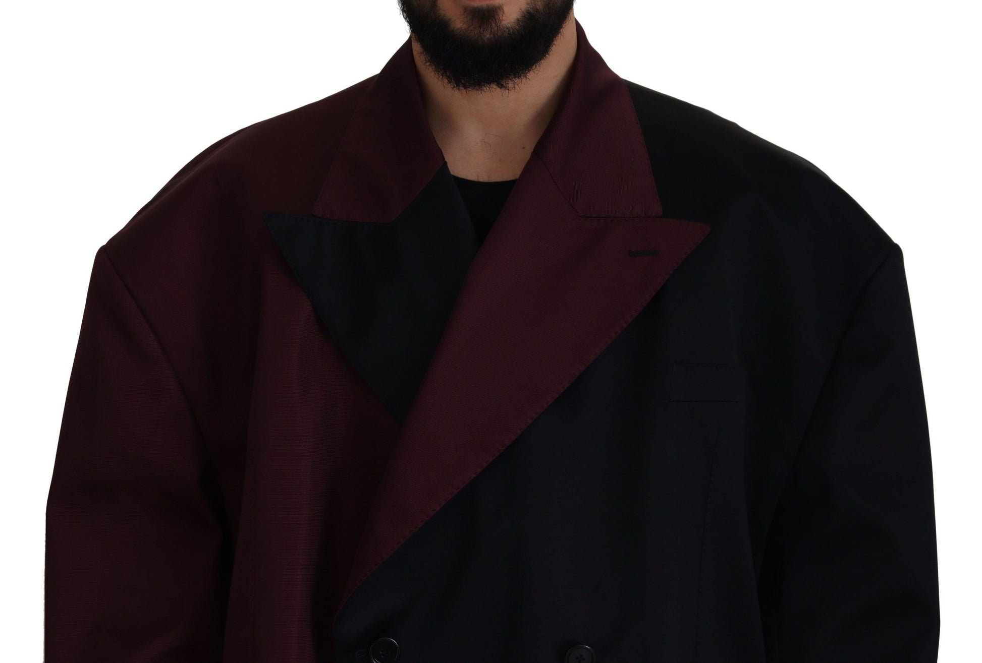 Dolce & Gabbana Bordeaux Polyester Double Breasted Jacket Dolce & Gabbana