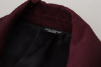 Dolce & Gabbana Bordeaux Polyester Double Breasted Jacket - Eljoys Fashion 