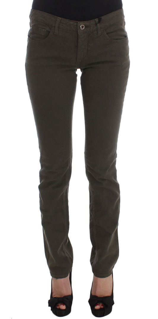 Costume National Green Cotton Blend Slim Fit Jeans Costume National