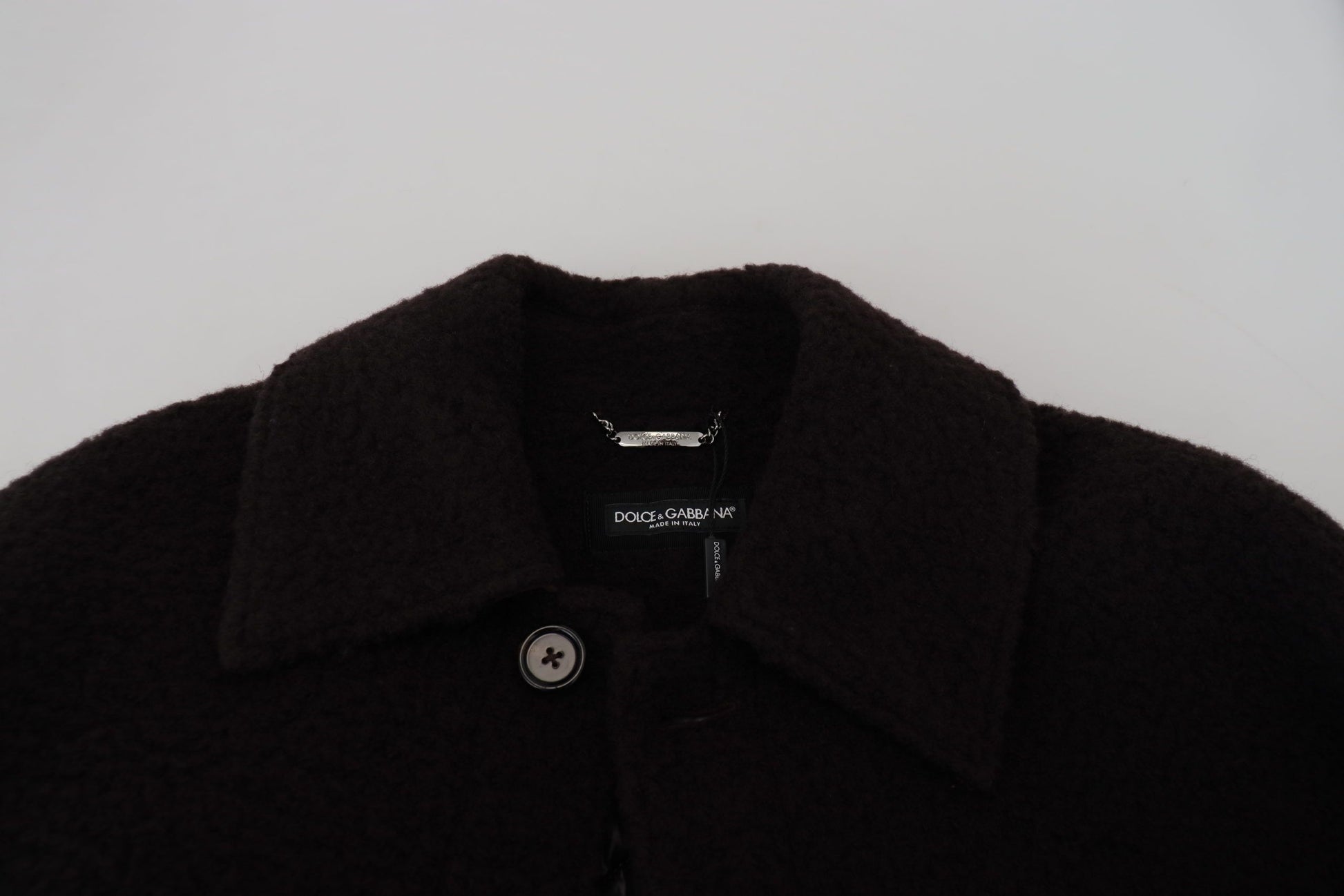 Dolce & Gabbana Black Alpaca Button Down Trench Coat Jacket Dolce & Gabbana