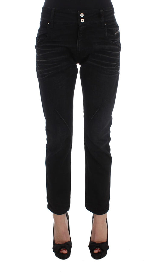 Costume National Black Cotton Slouchy Slims Fit Jeans Costume National