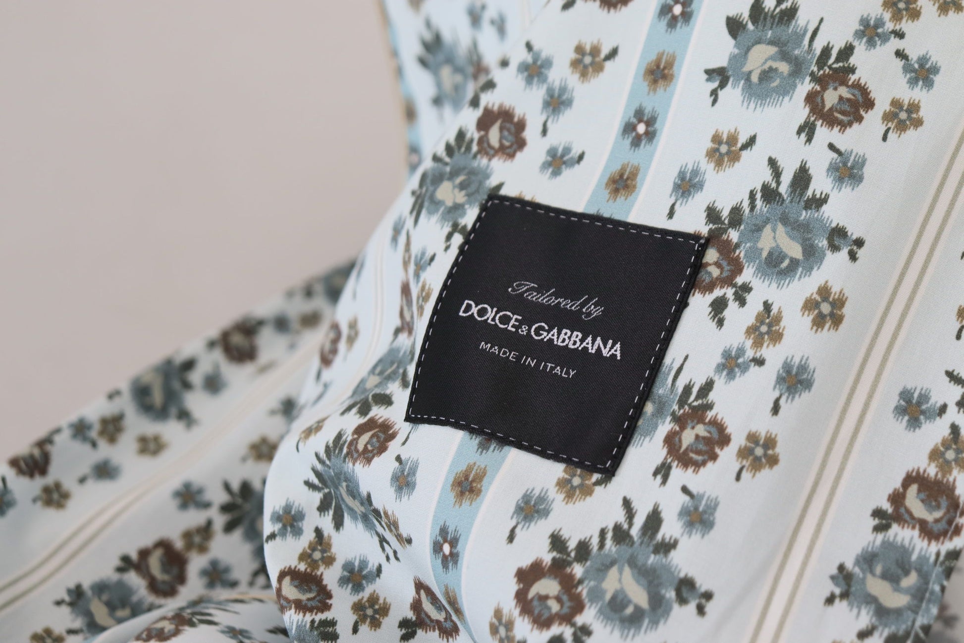 Dolce & Gabbana Blue Floral Cotton Robe Coat Jacket Dolce & Gabbana