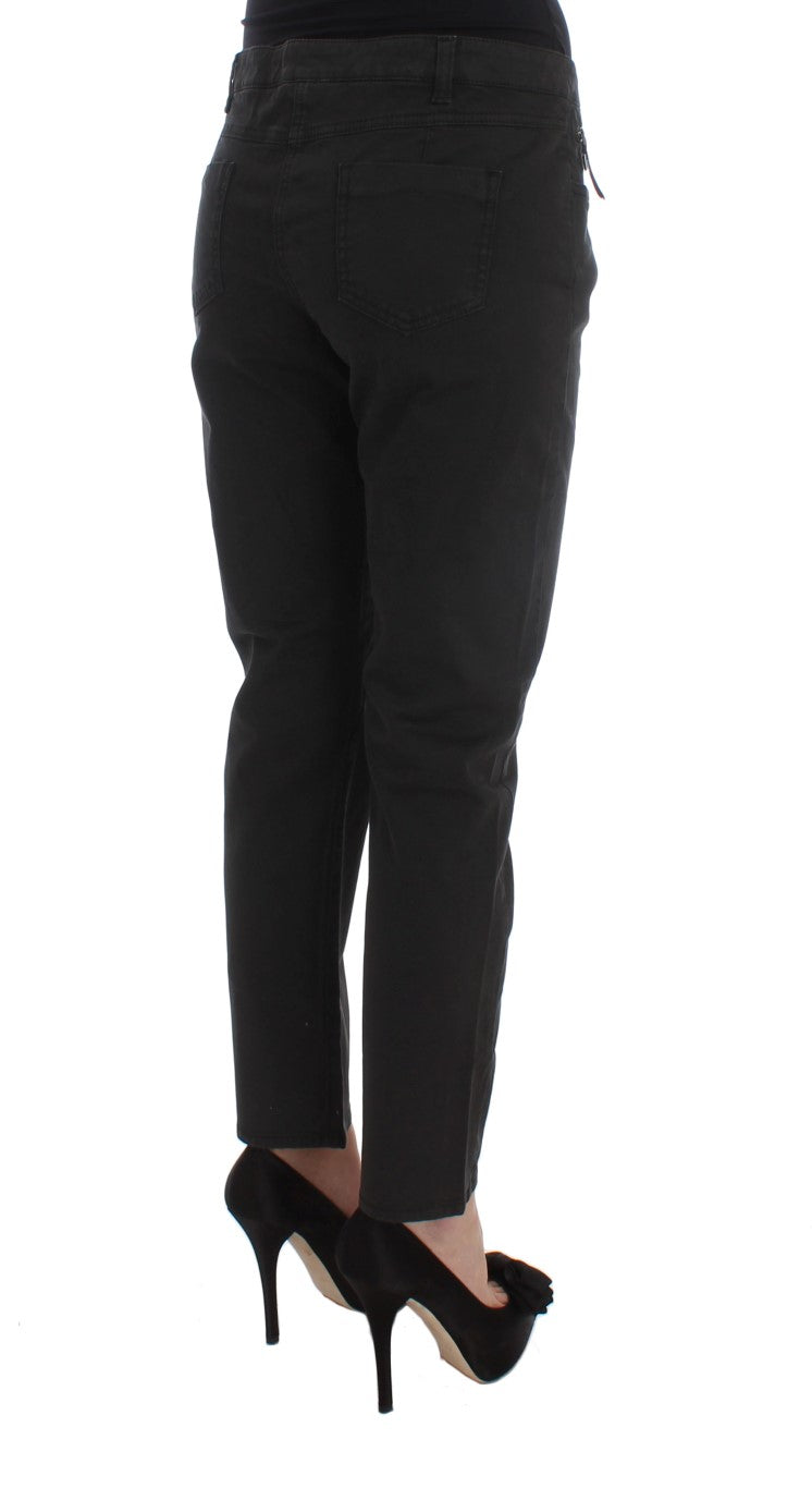 Costume National Black Cotton Capri Cropped Denim Jeans Costume National