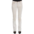 Costume National White Cotton Slim Fit Bootcut Jeans