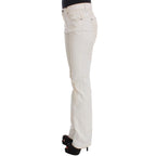 Costume National White Cotton Slim Fit Bootcut Jeans